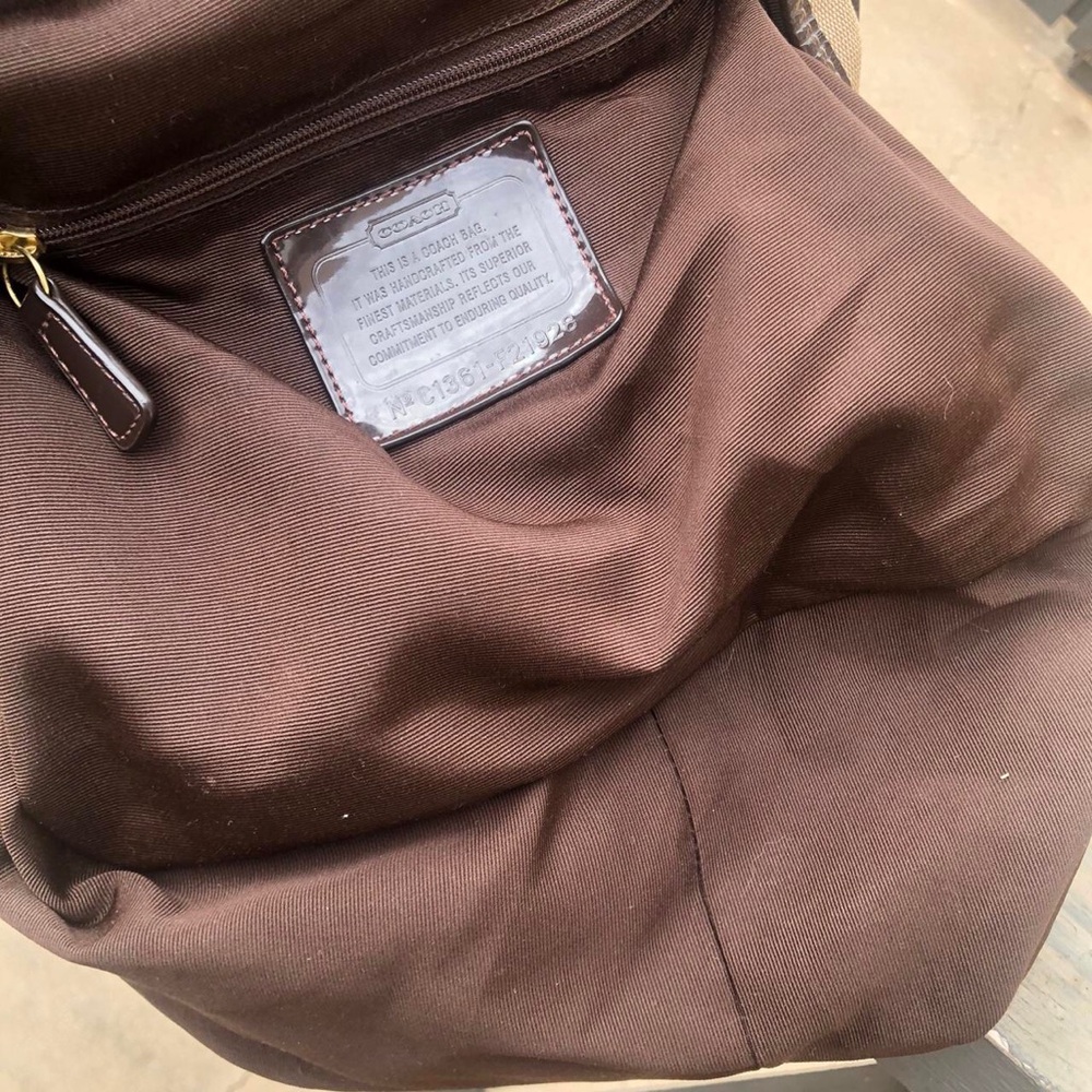Coach Signature Monogram Brown Backpack Bag Purse Preppy Academia Y2K F21928 - Picture 6 of 7